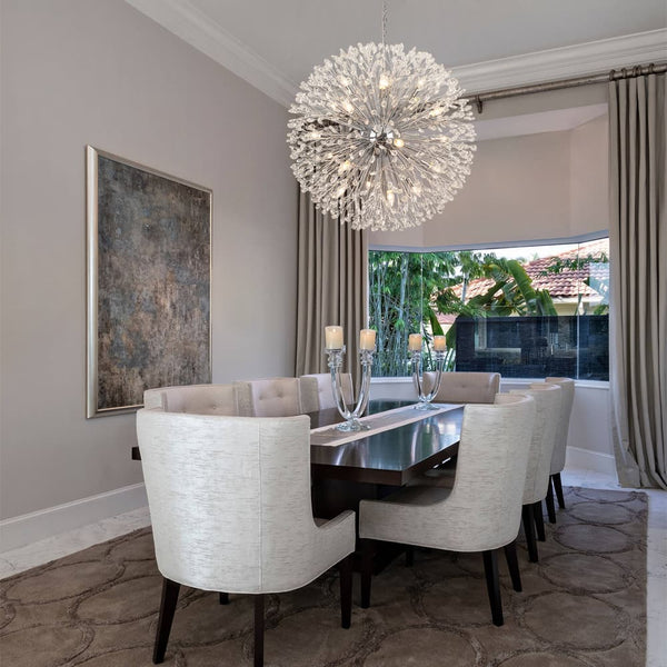 Oversized 20 - Light Blossom Firework Crystal Globe Dandelion Chandelier - Yiilighting