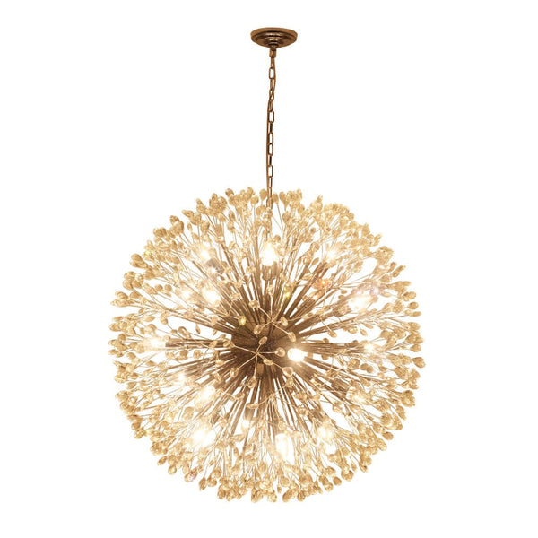 Oversized 20 - Light Blossom Firework Crystal Globe Dandelion Chandelier - Yiilighting