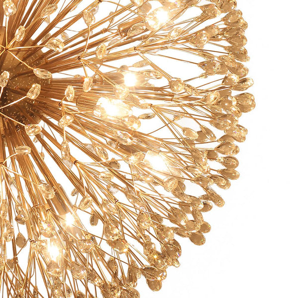 Oversized 20 - Light Blossom Firework Crystal Globe Dandelion Chandelier - Yiilighting