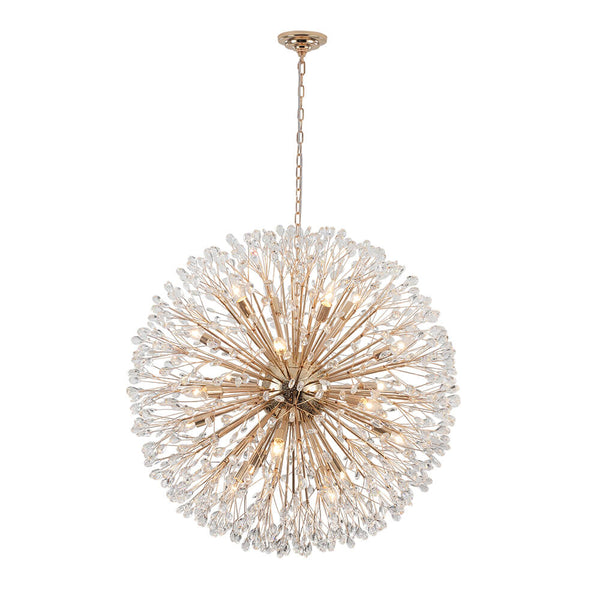 Oversized 20 - Light Blossom Firework Crystal Globe Dandelion Chandelier - Yiilighting