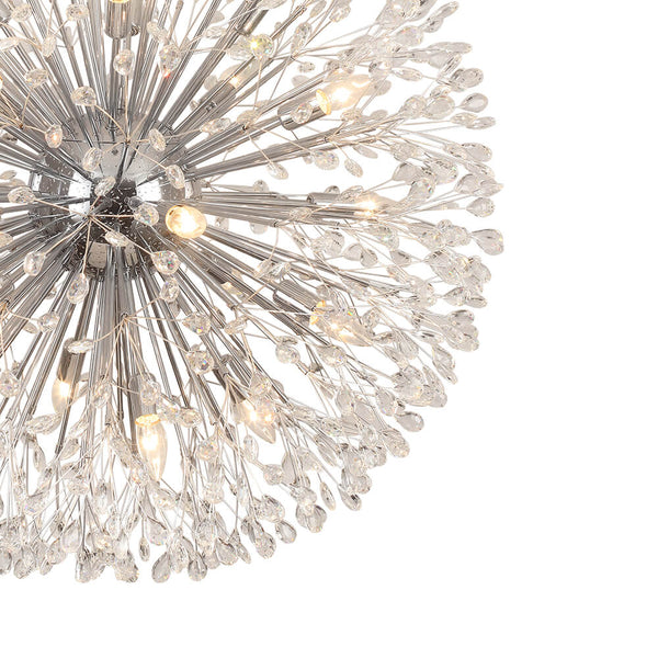 Oversized 20 - Light Blossom Firework Crystal Globe Dandelion Chandelier - Yiilighting
