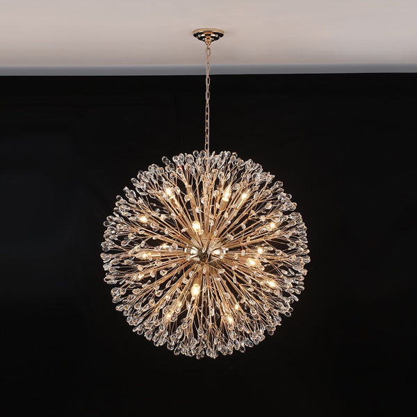 Oversized 20 - Light Blossom Firework Crystal Globe Dandelion Chandelier - Yiilighting