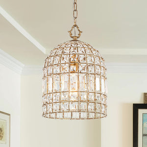 Retro French 1 - Light Bell - Shaped K9 Crystal Metal Pendant Light - Yiilighting