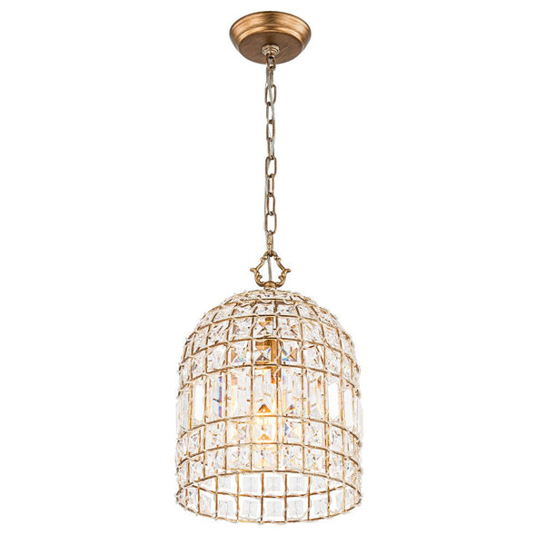 Retro French 1 - Light Bell - Shaped K9 Crystal Metal Pendant Light - Yiilighting