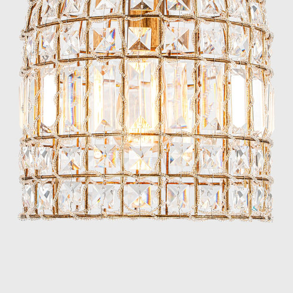 Retro French 1 - Light Bell - Shaped K9 Crystal Metal Pendant Light - Yiilighting