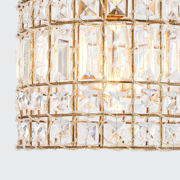 Retro French 1 - Light Bell - Shaped K9 Crystal Metal Pendant Light - Yiilighting