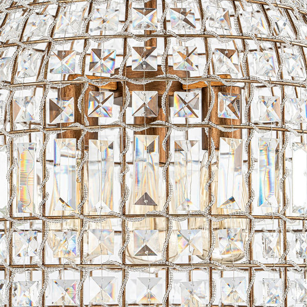 Retro French 1/3-Light K9 Crystal Cage Brass Chandelier - Yiilighting