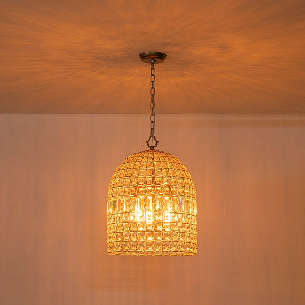 Retro French 1/3-Light K9 Crystal Cage Brass Chandelier - Yiilighting