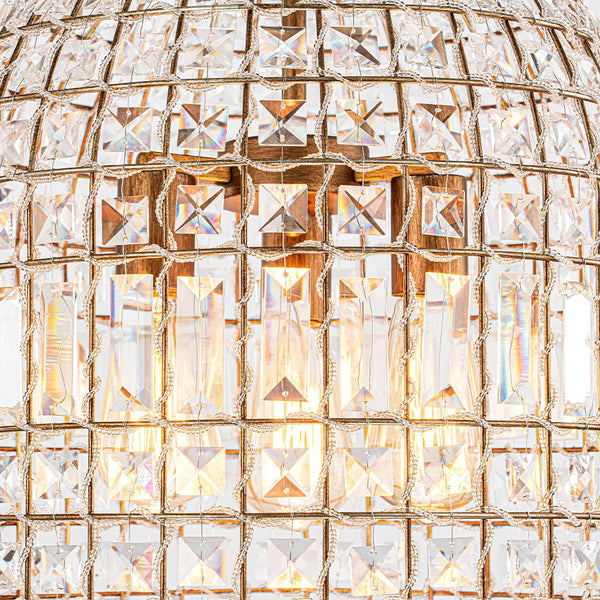 Retro French 1/3-Light K9 Crystal Cage Brass Chandelier - Yiilighting