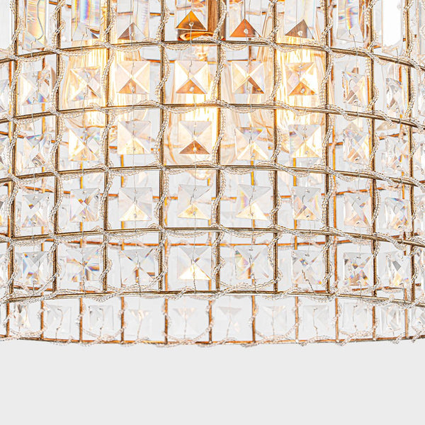 Retro French 1/3-Light K9 Crystal Cage Brass Chandelier - Yiilighting