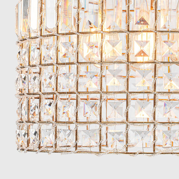 Retro French 1/3-Light K9 Crystal Cage Brass Chandelier - Yiilighting