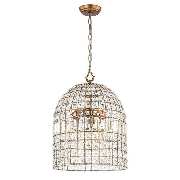 Retro French 1/3-Light K9 Crystal Cage Brass Chandelier - Yiilighting
