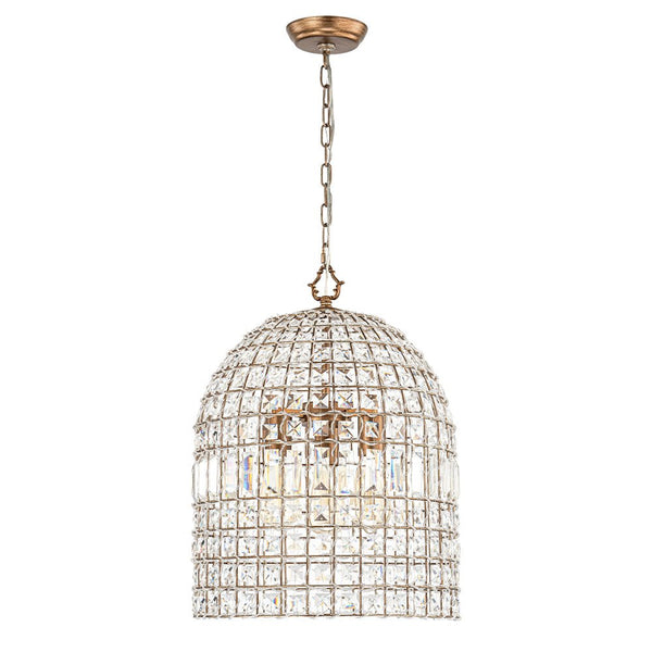 Retro French 1/3-Light K9 Crystal Cage Brass Chandelier - Yiilighting