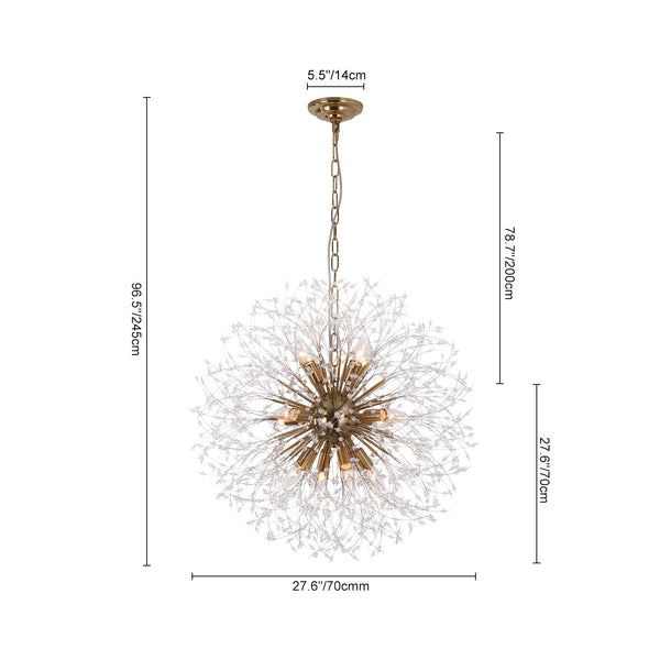 Romantic Luxury Dandelion-Shaped Chandelier with Sparkling Crystals - Yiilighting