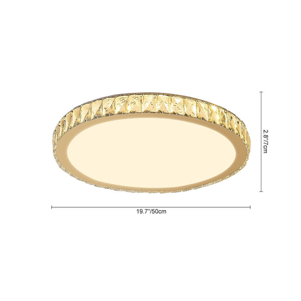 Round LED Crystal Flush Mount Ceiling Light - Yiilighting