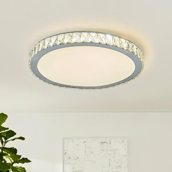 Round LED Crystal Flush Mount Ceiling Light - Yiilighting