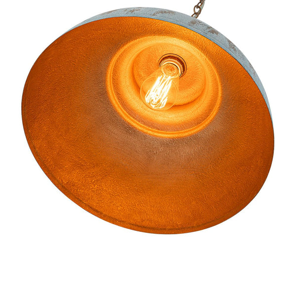 Rustic Aged Patina Iron Peacock Blue Dome Pendant Light - Yiilighting