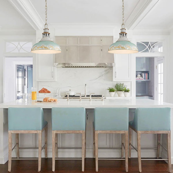 Rustic Retro Aged 1 - Light Bowl Shape Metal Pendant Light - Yiilighting