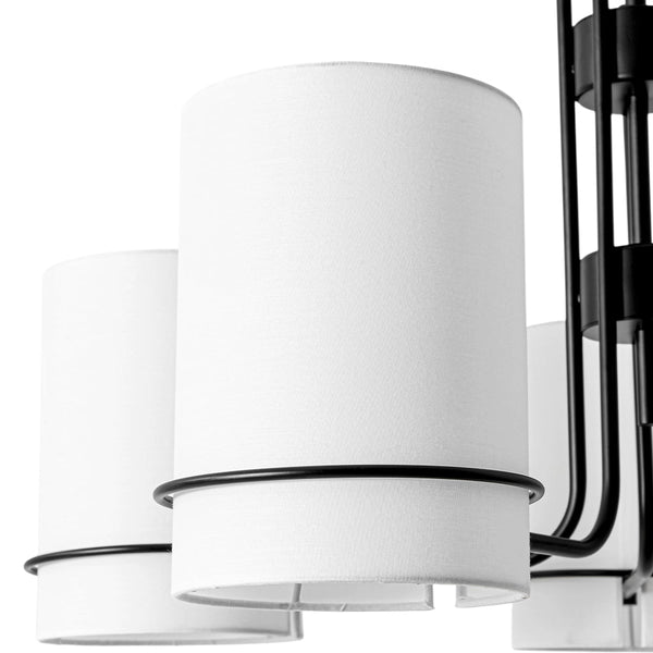 Scandinavian 5 - Light Cylindrical Fabric Metal Chandelier - Yiilighting