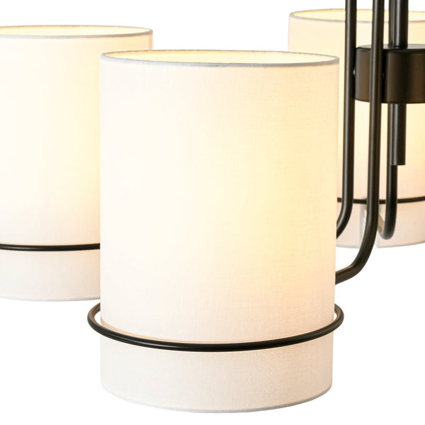 Scandinavian 5 - Light Cylindrical Fabric Metal Chandelier - Yiilighting