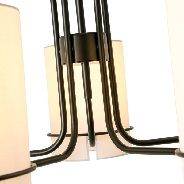 Scandinavian 5 - Light Cylindrical Fabric Metal Chandelier - Yiilighting