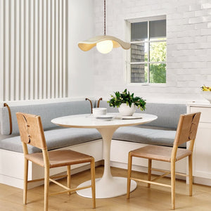 Scandinavian Single - Light Lotus Leaf - Shaped Resin Pendant Light - Yiilighting