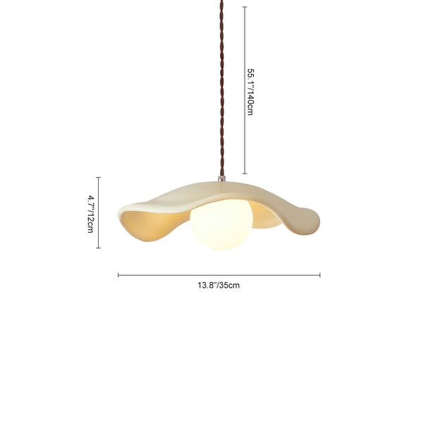 Scandinavian Single - Light Lotus Leaf - Shaped Resin Pendant Light - Yiilighting