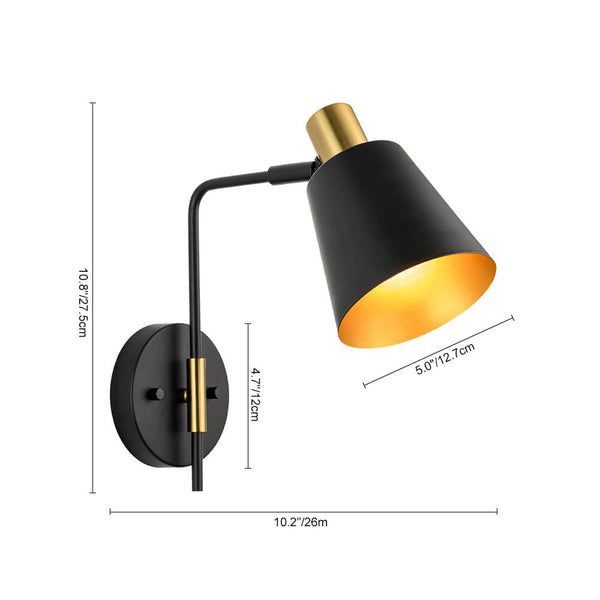 Single - Light Adjustable Arm Conical Wall Sconce - Yiilighting