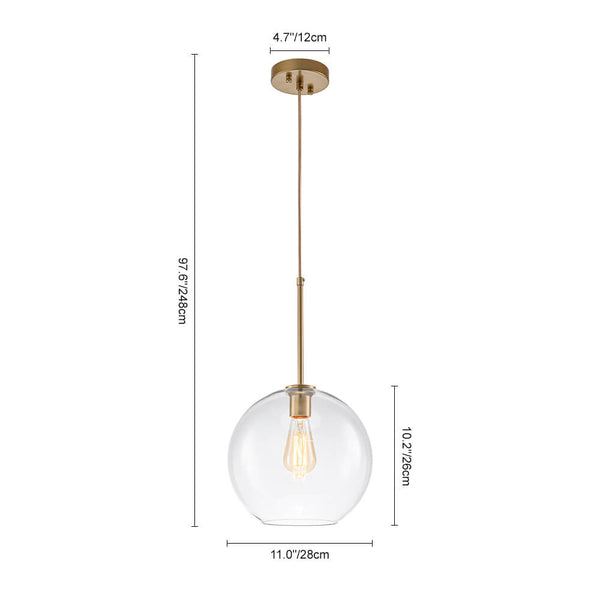 Single Light Modern Glass Globe Pendant - Yiilighting