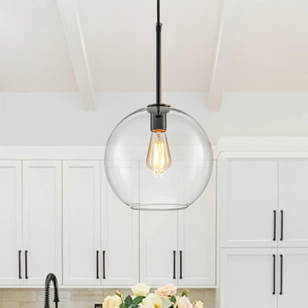 Moderne Pendelleuchte mit Glaskugel und einer Leuchte