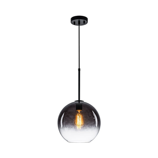 Single-light Modern Gradient Smoke Grey Glass Pendant Light | E27 Vintage Hanging Lamp - Yiilighting