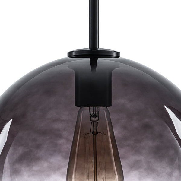 Single-light Modern Gradient Smoke Grey Glass Pendant Light | E27 Vintage Hanging Lamp - Yiilighting