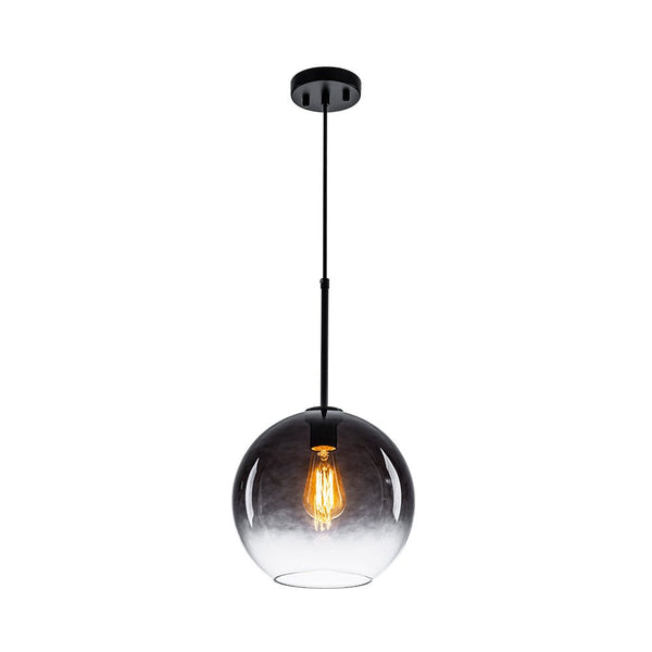 Single-light Modern Gradient Smoke Grey Glass Pendant Light | E27 Vintage Hanging Lamp - Yiilighting
