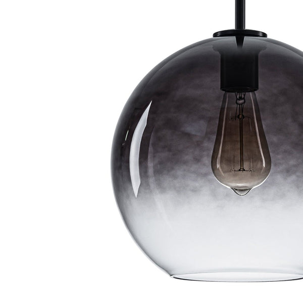 Single-light Modern Gradient Smoke Grey Glass Pendant Light | E27 Vintage Hanging Lamp - Yiilighting