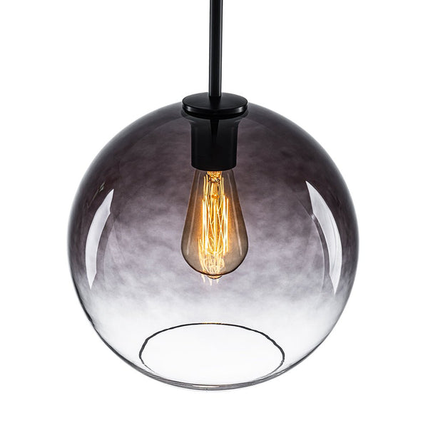 Single-light Modern Gradient Smoke Grey Glass Pendant Light | E27 Vintage Hanging Lamp - Yiilighting