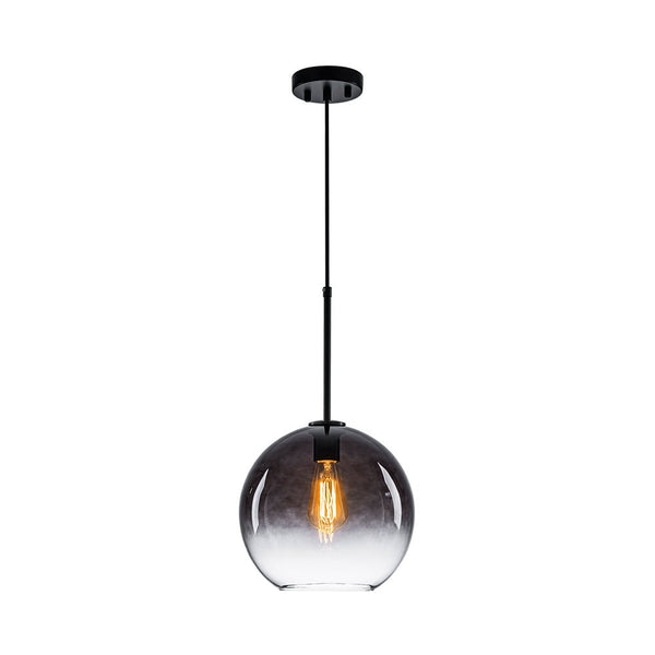 Single-light Modern Gradient Smoke Grey Glass Pendant Light | E27 Vintage Hanging Lamp - Yiilighting