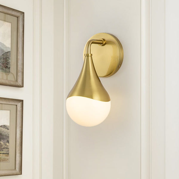 Teardrop Opal Glass Globe Wall Sconce - Yiilighting