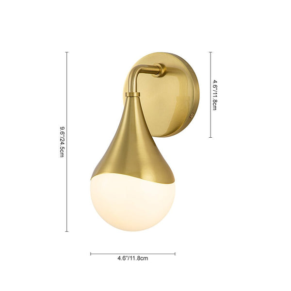 Teardrop Opal Glass Globe Wall Sconce - Yiilighting