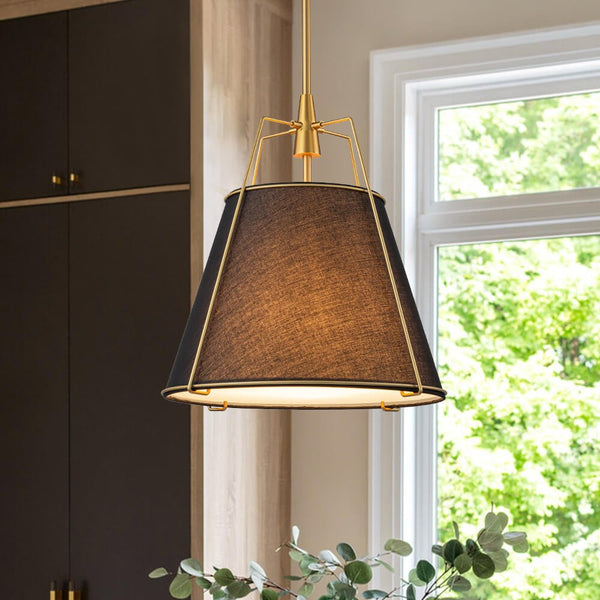 Timeless 4 - Light Lantern Conical Fabric Pendant Light - Yiilighting