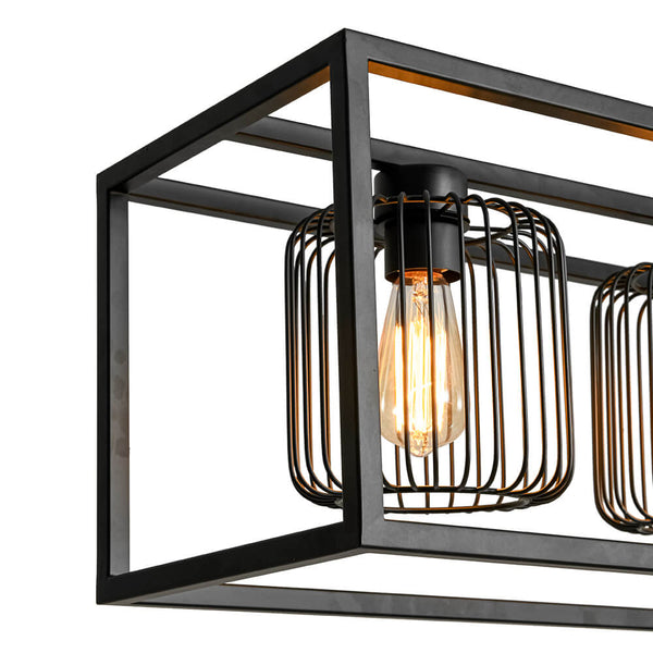 Traditional 4 - Light Rectangular Cage Island Pendant Light - Yiilighting