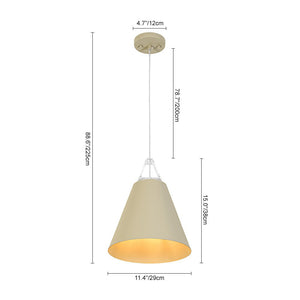 Two - Tone Nordic Cream Style Khaki Conical Single Pendant Light - Yiilighting