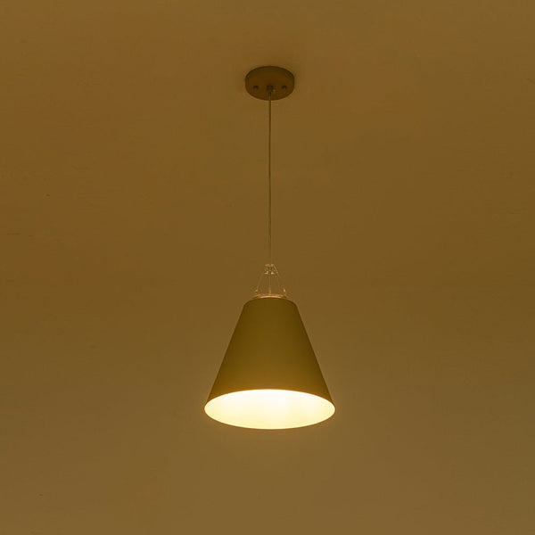 Two - Tone Nordic Cream Style Khaki Conical Single Pendant Light - Yiilighting