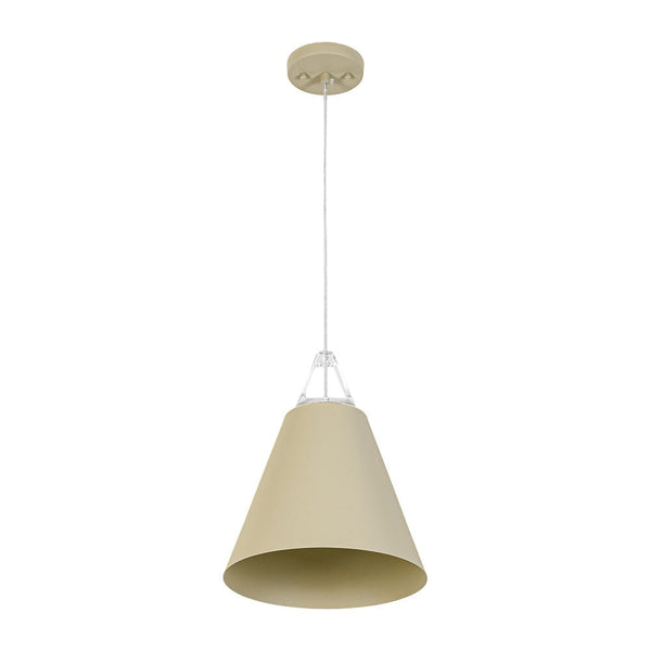 Two - Tone Nordic Cream Style Khaki Conical Single Pendant Light - Yiilighting