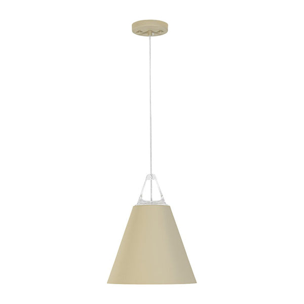 Two - Tone Nordic Cream Style Khaki Conical Single Pendant Light - Yiilighting
