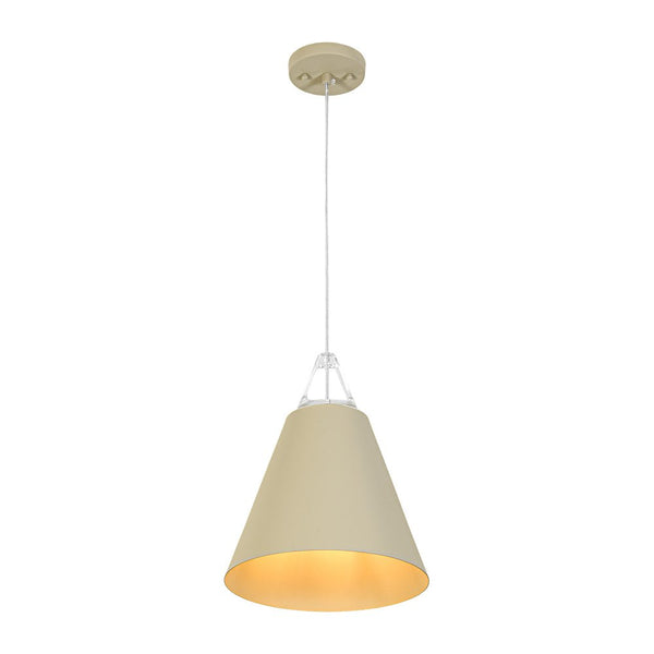 Two - Tone Nordic Cream Style Khaki Conical Single Pendant Light - Yiilighting