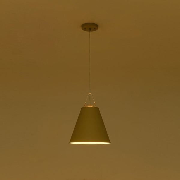 Two - Tone Nordic Cream Style Khaki Conical Single Pendant Light - Yiilighting