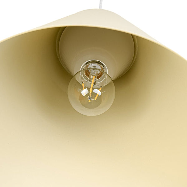 Two - Tone Nordic Cream Style Khaki Conical Single Pendant Light - Yiilighting