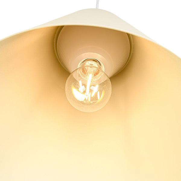 Two - Tone Nordic Cream Style Khaki Conical Single Pendant Light - Yiilighting
