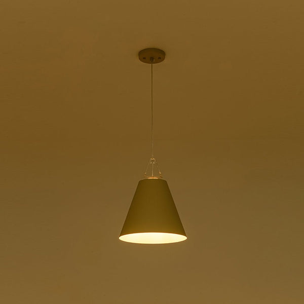 Two - Tone Nordic Cream Style Khaki Conical Single Pendant Light - Yiilighting