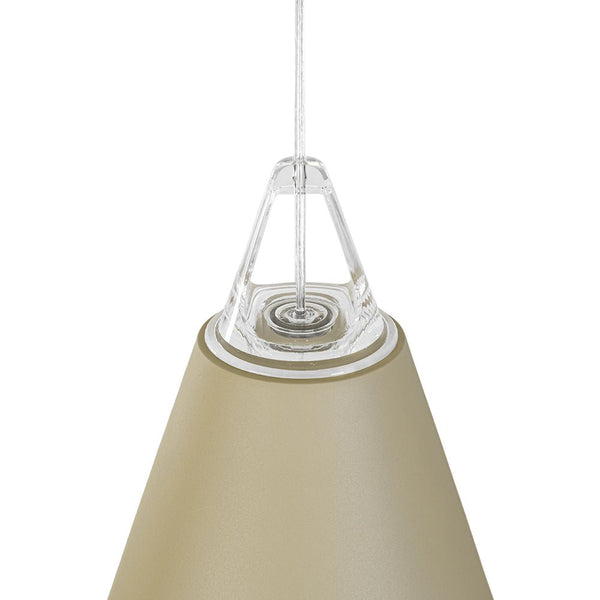 Two - Tone Nordic Cream Style Khaki Conical Single Pendant Light - Yiilighting